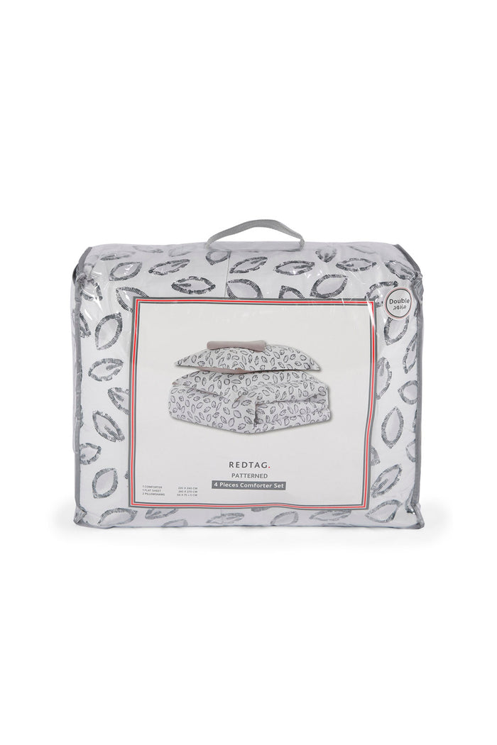Redtag-Grey-3Pc-Contemporart-Comforter-Set-(Double-Size)-365,-Category:Comforters,-Colour:Grey,-Deals:New-In,-Dept:Home,-Filter:Home-Bedroom,-HMW-BED-Comforters,-New-In-HMW-BED,-Non-Sale,-Section:Homewares-Home-Bedroom-